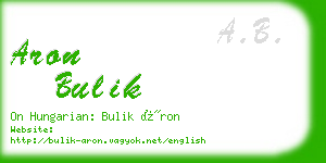 aron bulik business card